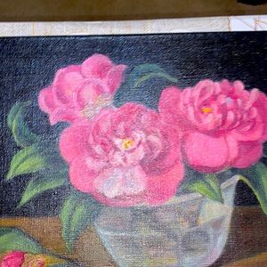 Beautiful hand painted pink flowers canvas size 10 x 13